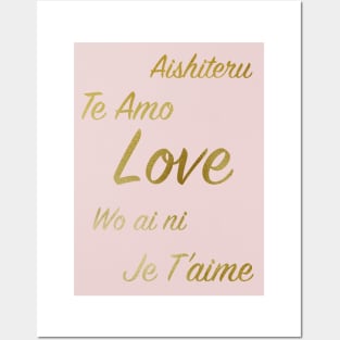 Love and I love you in languages Posters and Art